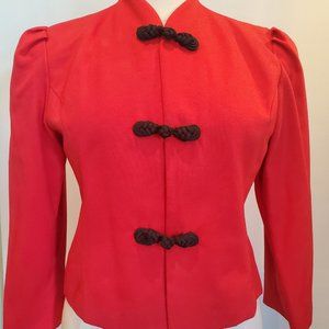 Haury Lee Petites Red Asian Inspired Jacket Size 14